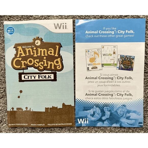 Animal Crossing: City Folk (Nintendo Wii, 2008) Complete W/ Manual CIB TESTED - Picture 4 of 8
